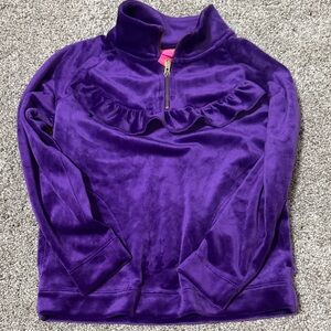 Lilly Pulitzer Velour Purple Ruffle Pullover